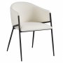 Karmstolar i beige tyg med svarta metallben, 2-pack | Stacey