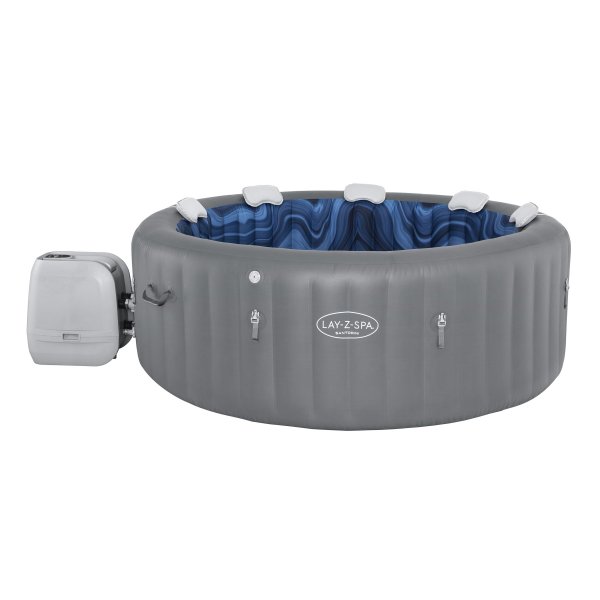 Lay-Z-Spa Santorini Smart HydroJet Pro 7 (216x80 cm) | Uppblsbart spabad fr 7 personer med appstyrning och HydroJet-massage