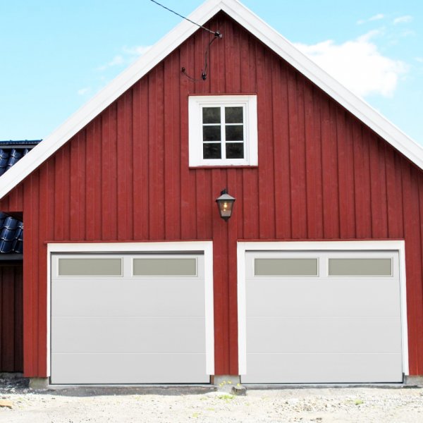 Garageport Takskjutport med fjrrstyrning | 2,4m bred | Med fnster