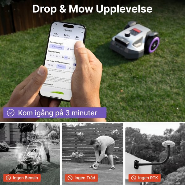 Robotgräsklippare utan begränsningskabel 500 m² | 360° LiDAR + HDR-kameror | ANTHBOT M5 Robotgräsklippare utan begränsningskabel 500 m² | 360° LiDAR + HDR-kameror | ANTHBOT M5