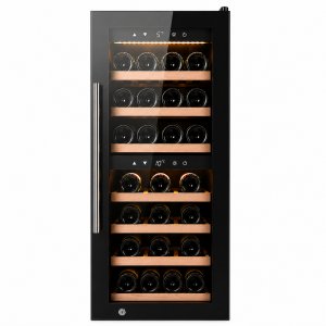 Vinkyl f�r 38 flaskor | 110 liter | Dual zone med glasd�rr & touchkontroll