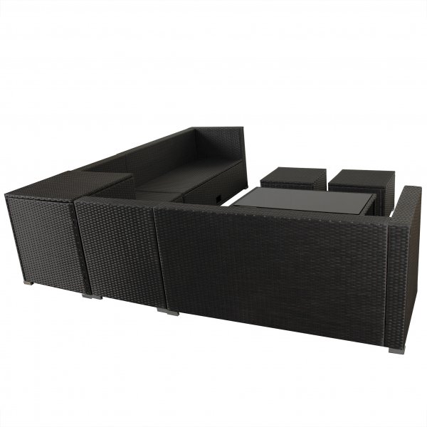 Exklusiv loungegrupp | Inbyggd förvaring | Svart konstrotting | Djursvik 2024 Exklusiv loungegrupp | Inbyggd förvaring | Svart konstrotting | Djursvik 2024