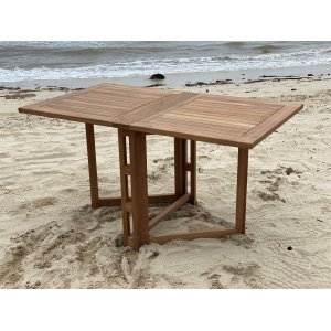 Salt� Matbord 140x80 cm i Massiv Teak | Hopf�llbart