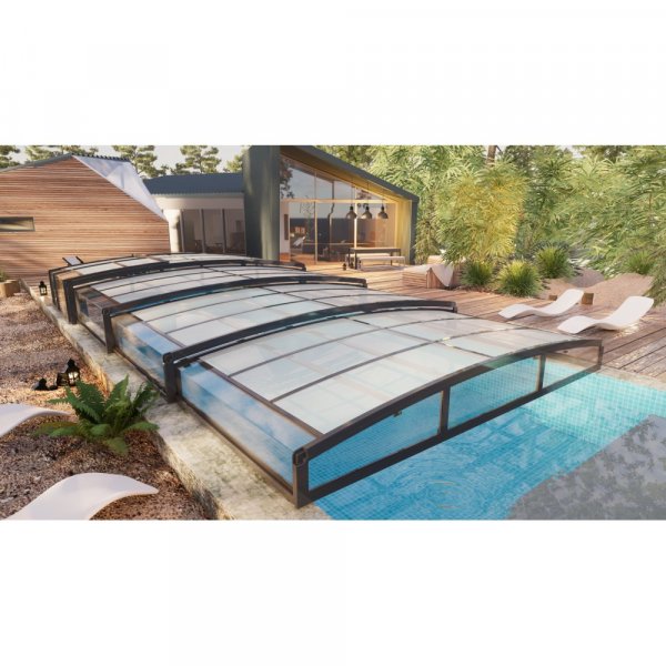 Pooltak 4x8m | Utan skenor | UV-skydd | Flexibel dörr Pooltak 4x8m | Utan skenor | UV-skydd | Flexibel dörr