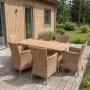 Utematbord 180 cm i Teak & Konstrotting � Exklusivt Tr�dg�rdsbord f�r 6�8 personer | Yxland
