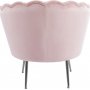 F�t�lj i rosa sammet med kromade ben och v�gformat ryggst�d | Kingsley