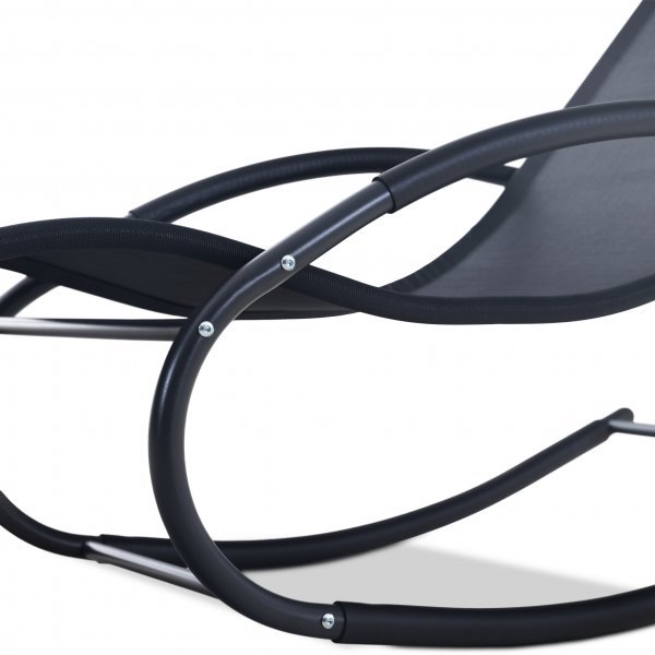 Solsäng med gungfunktion | Svart texturerad | 146×62×89 cm | Havstenssund 2026 Solsäng med gungfunktion | Svart texturerad | 146×62×89 cm | Havstenssund 2026