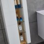 Badrumspaket | Kommod, LED-spegel och hgskp | Hgblank vit