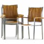 Stor rund trdgrdsgrupp i teak / rostfritt stl | Bord & 8 stolar