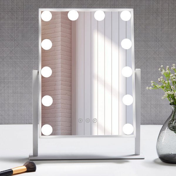 Sminkspegel p fot med LED-belysning | Pamela