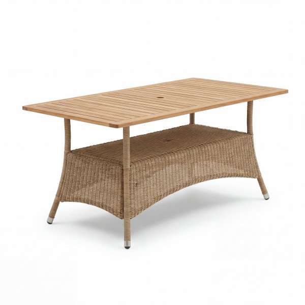 Utematbord 180 cm i Teak & Konstrotting � Exklusivt Tr�dg�rdsbord f�r 6�8 personer | Yxland