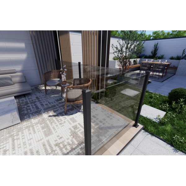 Glasr�cke / staket i tonat glas | 1000�975 mm � 6 mm | 5-pack