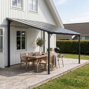 Altantak 4�3 m |  St�l och aluminium konstruktion med polykarbonat | Gr�