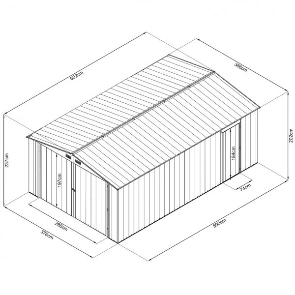 Plåtgarage 23m² | Dubbel dörr | Komplett byggsats | Premium Plåtgarage 23m² | Dubbel dörr | Komplett byggsats | Premium