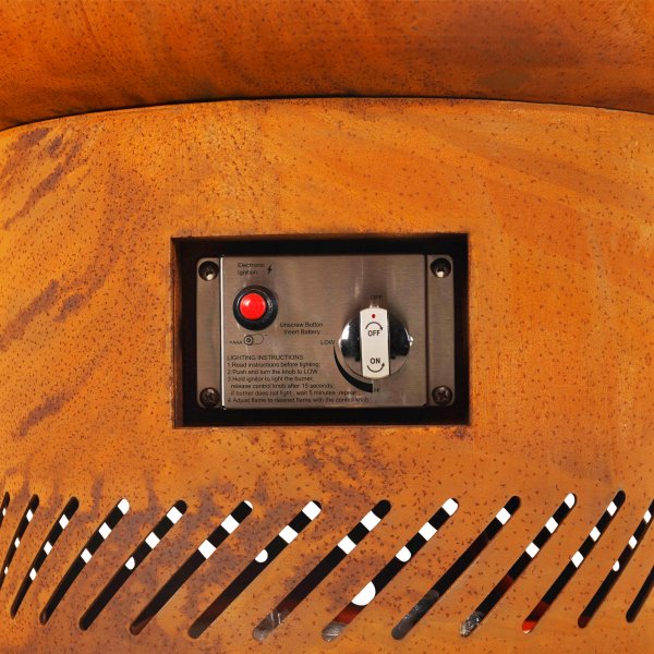 Gasoldriven eldstad i cortenstål | För utomhusmiljö | Dorotea Gasoldriven eldstad i cortenstål | För utomhusmiljö | Dorotea