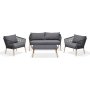 Lifestyle Garden utegrupp Ipanema med soffa, 2 st ftljer och soffbord - Gr / Teak / Olefin