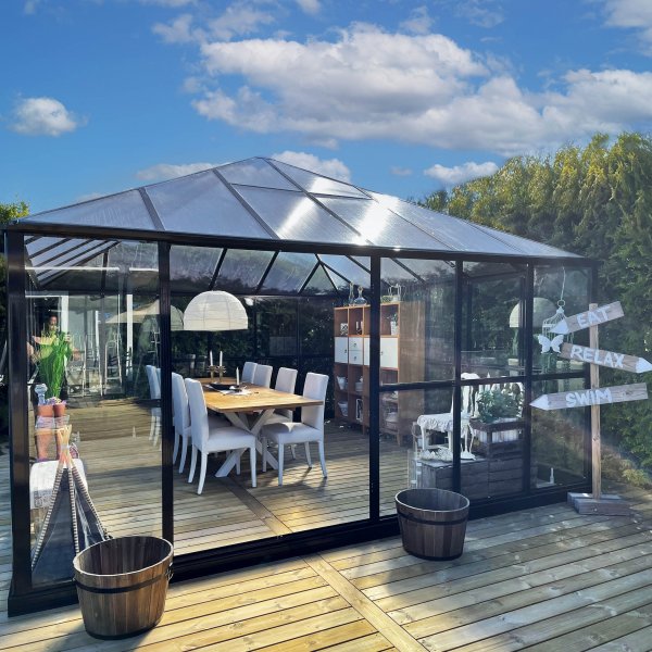 Premiumväxthus 19m² | 5 års stormgaranti | 4mm säkerhetsglas | Gazebo Premiumväxthus 19m² | 5 års stormgaranti | 4mm säkerhetsglas | Gazebo
