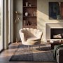 1 Fåtölj | Beige sammet, kromben & elegant design | Kingsley