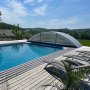 Pooltak 5x10m med sidodrr | Skjutbart - Aluminium