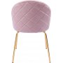 Matstolar i ljusrosa sammet med diamantmönster och mässingsben, 2-pack | Plaza Velvet Matstolar i ljusrosa sammet med diamantmönster och mässingsben, 2-pack | Plaza Velvet