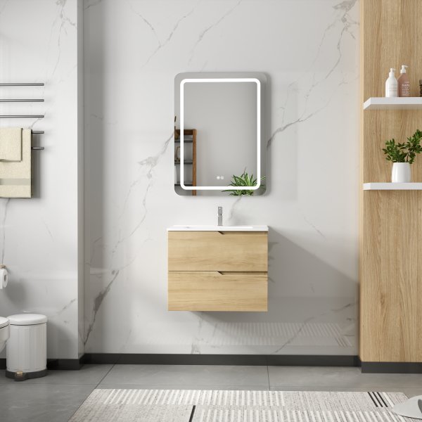 Badrumspaket 60 cm | LED-spegel med anti-fog & dimmer | MDF | Maja Badrumspaket 60 cm | LED-spegel med anti-fog & dimmer | MDF | Maja