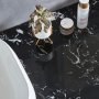 Badrumspaket marmor | Dubbelhandfat | LED-spegel med bluetooth