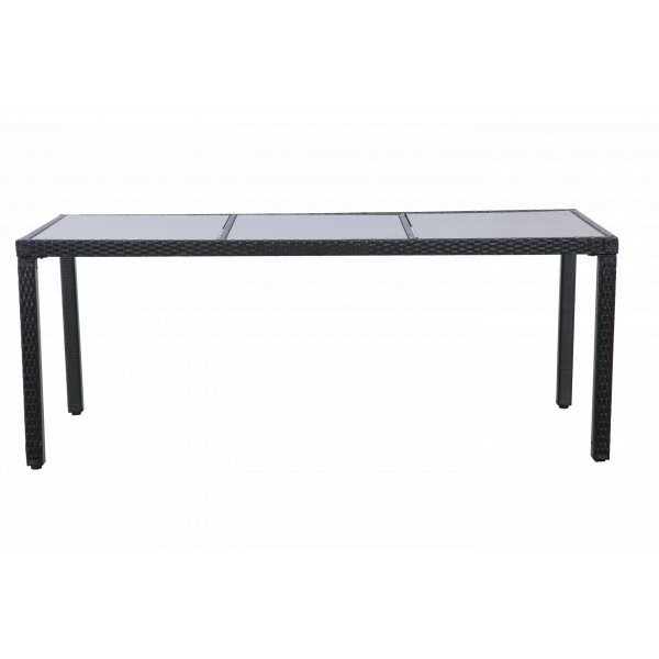 Tr�dg�rdsmatgrupp 8 stolar � Svart bord med glasskiva | Lysekil