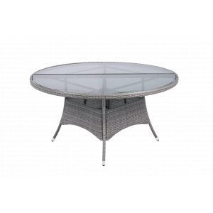 Runt utematbord med härdat glas | Ø150 cm | Tylösand grå Runt utematbord med härdat glas | Ø150 cm | Tylösand grå