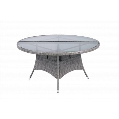Runt utematbord med härdat glas | Ø150 cm | Tylösand grå