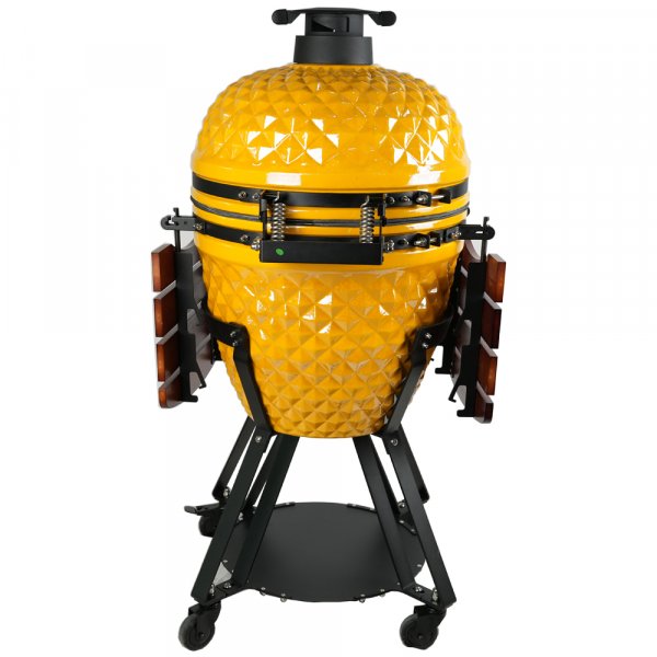 Kamadogrill Ø54 cm | Keramisk kolgrill i Yellow Pineapple-design med termometer Kamadogrill Ø54 cm | Keramisk kolgrill i Yellow Pineapple-design med termometer