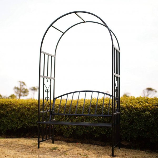 Rosenbåge med bänk | Smide | Svart Rosenbåge med bänk | Smide | Svart