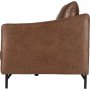 3-sitssoffa i cognacsf�rgat ecol�der | Gener�s komfort, tidl�s design & svarta metallben | Harpan