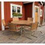 Rund matgrupp utomhus 6 stolar | Stolar i metall & tr� | �135 cm � Gl�nta