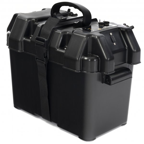 Bärbar batterilåda | 12V uttag | USB-port Bärbar batterilåda | 12V uttag | USB-port