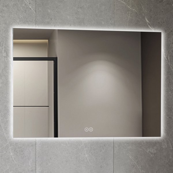 Badrumsspegel | LED-belysning | Anti-fog & touch-styrning | Rektangulär Badrumsspegel | LED-belysning | Anti-fog & touch-styrning | Rektangulär