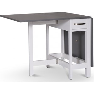 Fårö Slagbord – Vit/Grå | Hopfällbart matbord med lådor i akacia & MDF Fårö Slagbord – Vit/Grå | Hopfällbart matbord med lådor i akacia & MDF