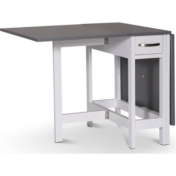Fårö Slagbord – Vit/Grå | Flexibelt matbord med lådor i akacia & MDF Fårö Slagbord – Vit/Grå | Flexibelt matbord med lådor i akacia & MDF