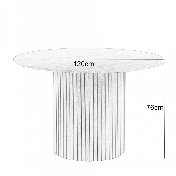 Runt matbord 120 cm i ek med plats f�r 4�5 personer | Ludvig