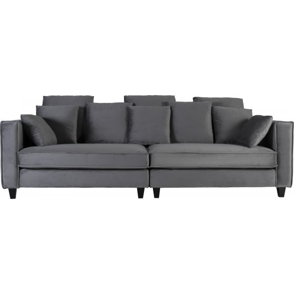 Soffa 3-sits | Kallskum, avtagbar klädsel & sammetsliknande tyg | Brandy Mörkgrå Soffa 3-sits | Kallskum, avtagbar klädsel & sammetsliknande tyg | Brandy Mörkgrå