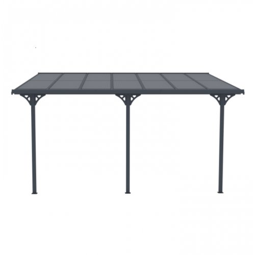 Altantak 4,35x3 m | Kanalplast / Aluminium | Extra hög | Grå