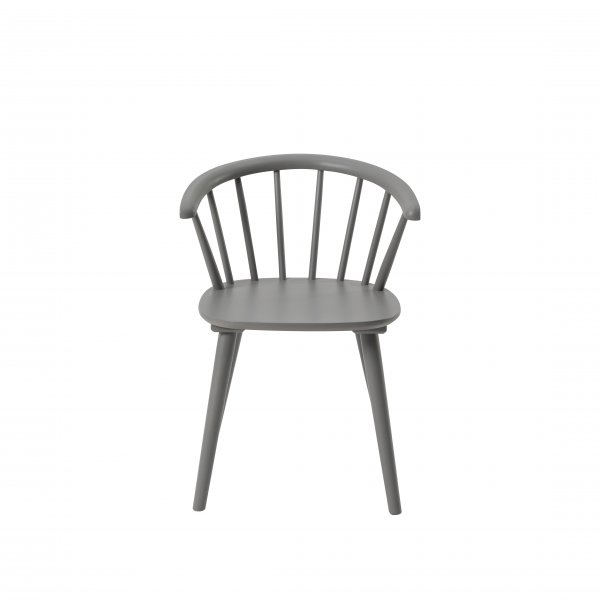 Karmstol | Massivt tr�, gr� finish & klassisk pinnstolsdesign | Lotten 2-pack
