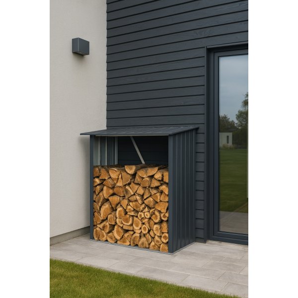 Vedskjul 163x89cm | Galvaniserat stl