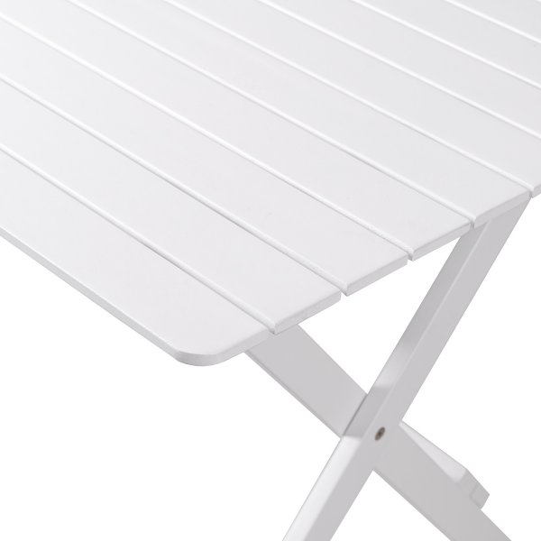 Matbord för uteplats 125 cm i vitlaserat trä | Björkö Matbord för uteplats 125 cm i vitlaserat trä | Björkö