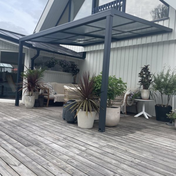 Slide roof veranda 3,9 x 3m | Skjutbart altantak | Kanalplast / Aluminium Slide roof veranda 3,9 x 3m | Skjutbart altantak | Kanalplast / Aluminium