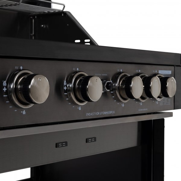 Rostfri gasolgrill med varmluftsfunktion | Malibu/Nashville Blackline Rostfri gasolgrill med varmluftsfunktion | Malibu/Nashville Blackline