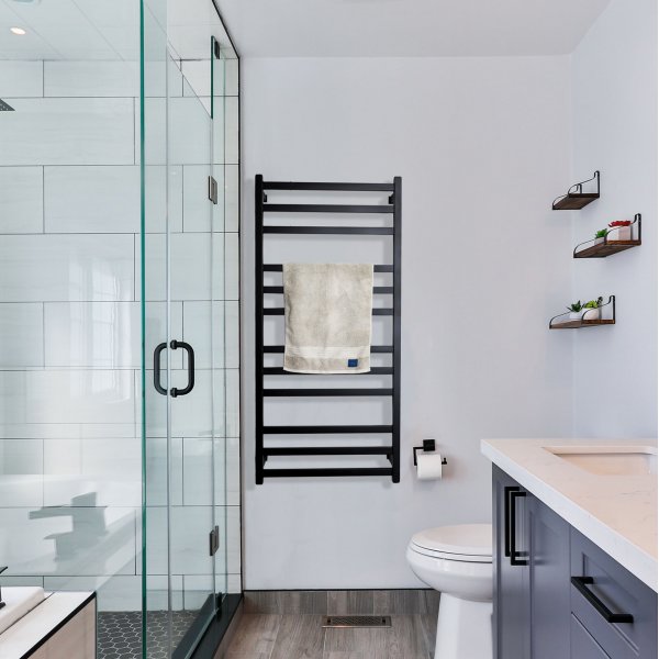 Elektrisk handdukstork 60x128x12cm | SC7B | Svart