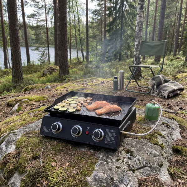 Portabel stekh�ll | Stekbord med 3 br�nnare f�r smidig grillning | CampMate