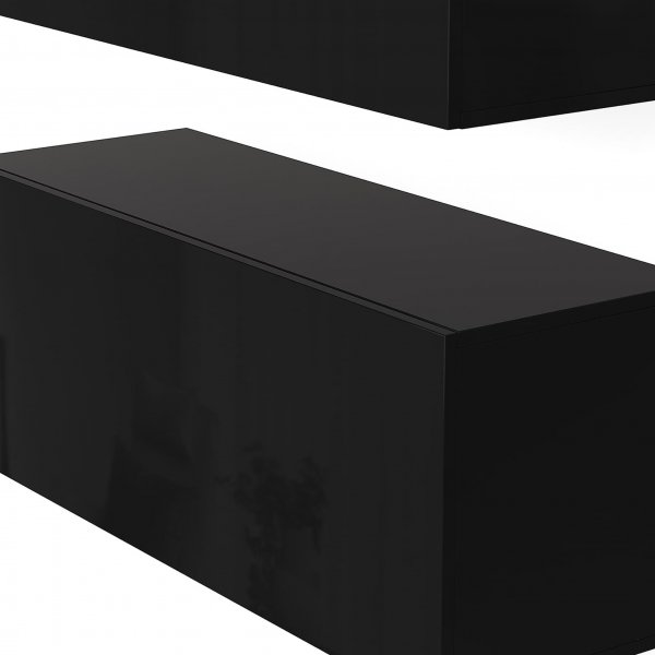 Tv-bnk inkl. hyllor 41x240 cm | Vgghngd | Badachro - Svart