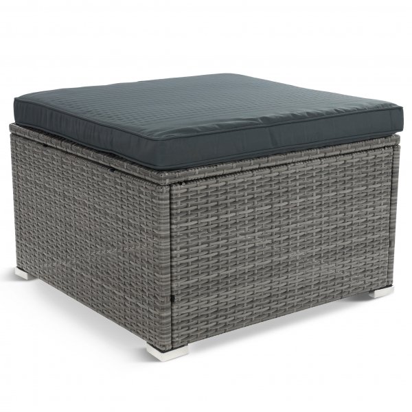 Stor loungegrupp | Tre smarta förvaringsutrymmen | Grå konstrotting Stor loungegrupp | Tre smarta förvaringsutrymmen | Grå konstrotting