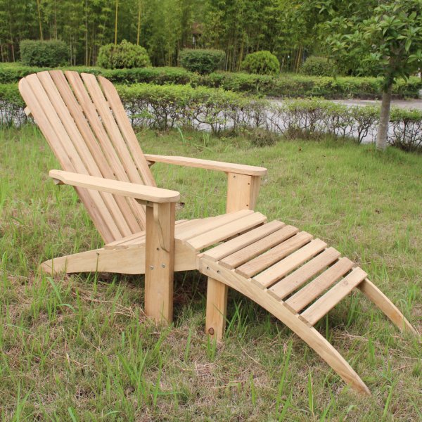 D�ckstol i tr� med fotst�d | Solstol f�r uteplats | 154�67�87 cm